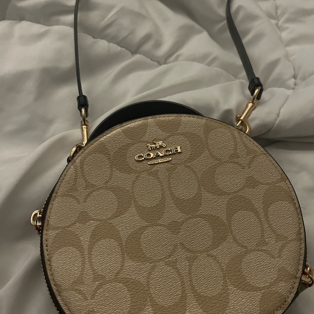 Coach Beige Round Crossbody Bag
